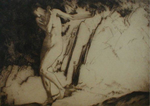 William Russell Flint - 'Eve' - Drypoint Etching