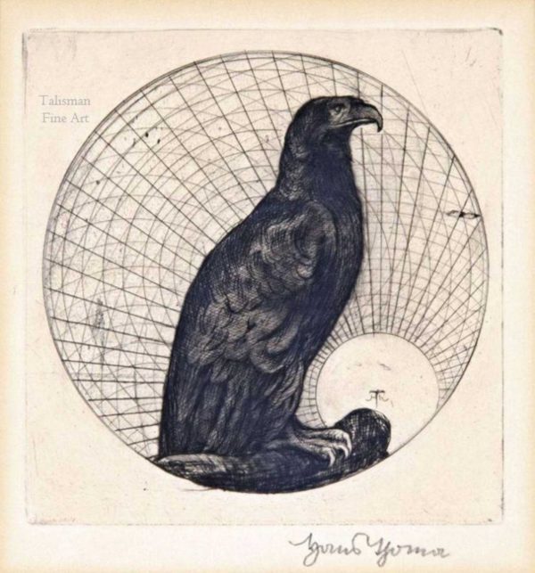Hans Thoma, etching, 'Sas' (Eagle) (c.1901)
