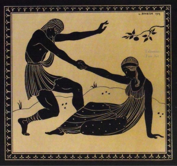 George Barbier Pochoir of Tamara Karsavina and Vaslav Nijinsky in Cleopatra. (We have more works by