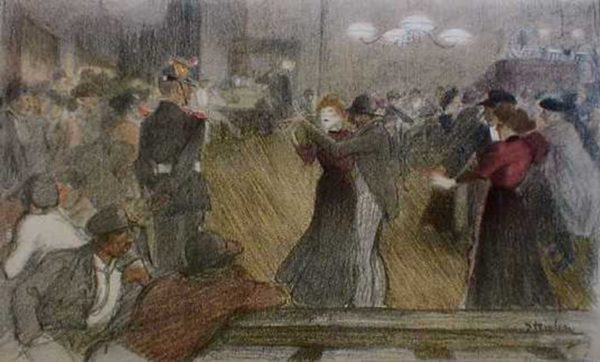 Théophile-Alexandre Steinlen  - 'Bal de Barrière'