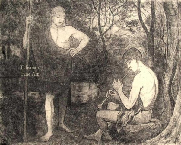 Hans Thoma - The Flute Player (We have more work by Hans Thoma)