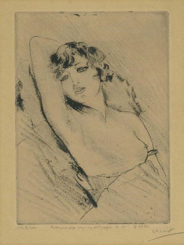 Edouard Chimot - Signed Etching for sale - 'Les Soirs d'Opium'