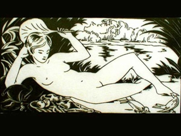 Robert Pajer-Gartegen - 'Venus Reclining' - Woodcut