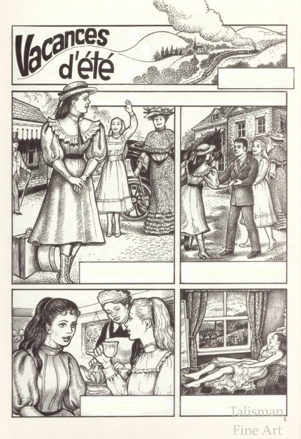 Lynn Paula Russell , SUMMER HOLIDAY, ORIGINAL PAGES from the adult illustrated story