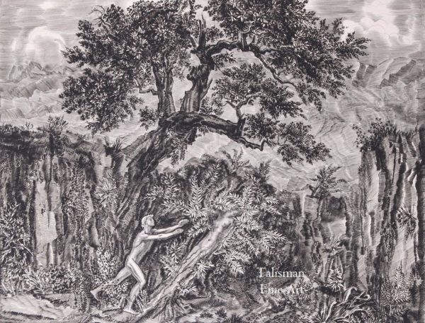 Albert Decaris engraving of Apollo and Daphne for sale (We have more works by Decaris)
