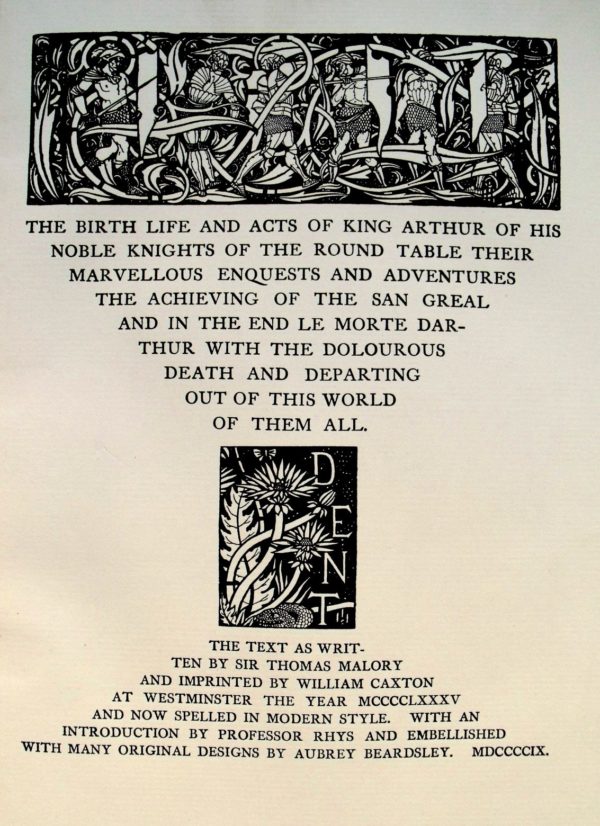 Mallery's Le Morte Darthur illustrated by Aubrey Beardsley publisher J.M. Dent 1909 for sale - Image 6