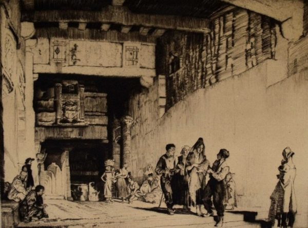 William Russell Flint - 'A Spanish Christening' - Drypoint Etching