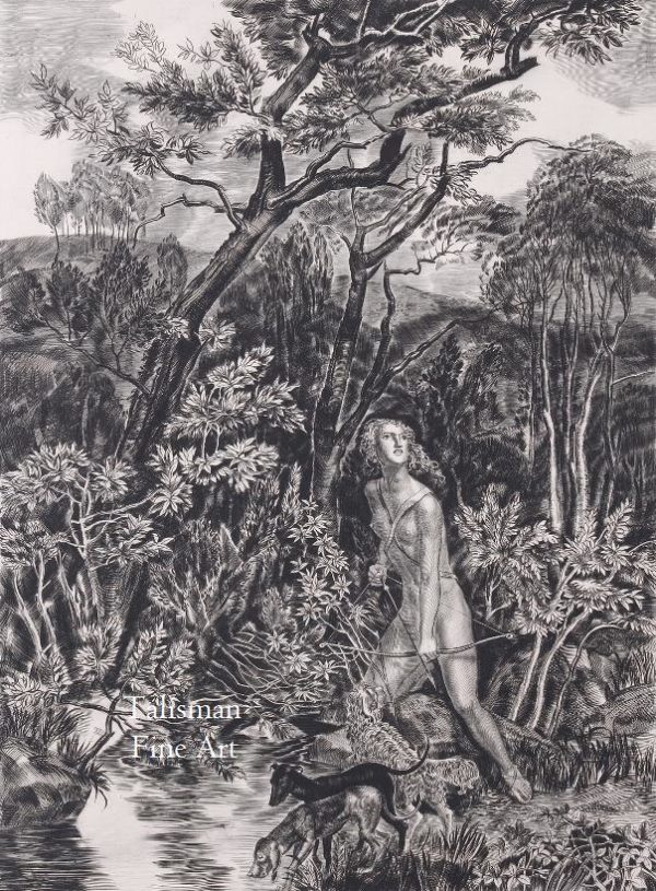 Albert Decaris engravings for sale - 'Diana'  (We have more work by this artist)