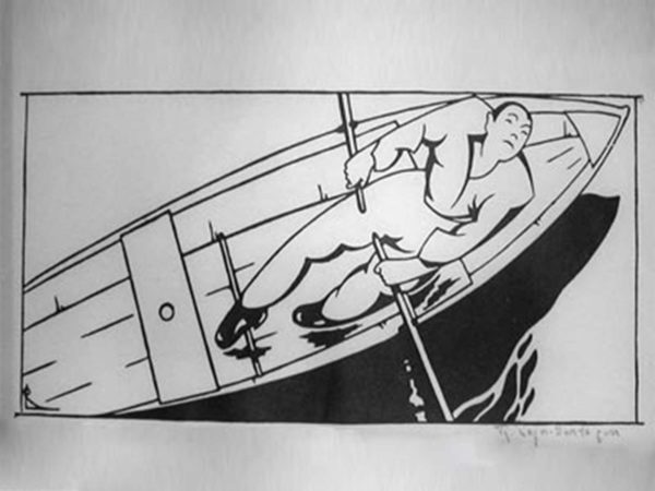 Robert Pajer-Gartegen - 'Rower' - Woodcut