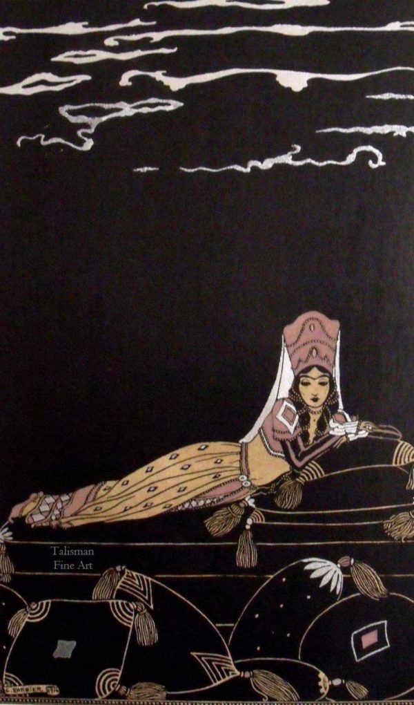 George Barbier Pochoir of Tamara Karsavina in Scheherazade