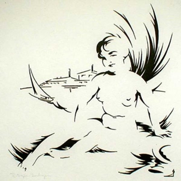 Robert Pajer-Gartegen - 'Am Ufer' - Woodcut