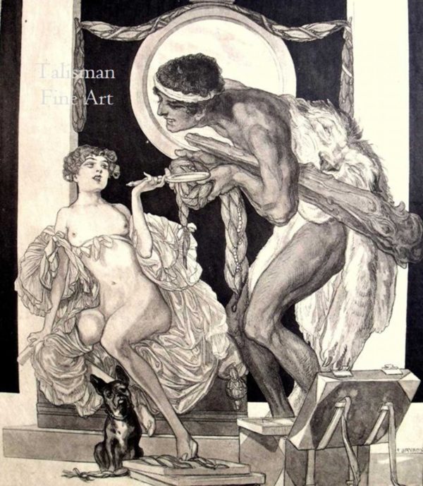 Franz von Bayros 'Götterliebschaften'  (Love Affairs) Portfolio of 10 signed prints - Image 3
