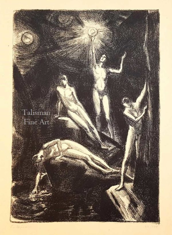 Ludwig von Hofmann - Original signed lithograph from the Rhythm Series (2)
