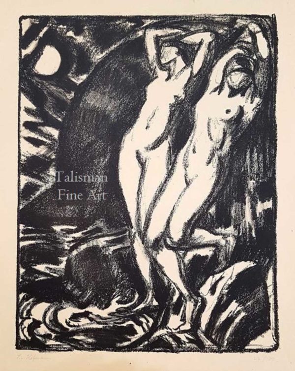 Ludwig von Hofmann - Original signed lithograph from the Rhythm Series (1)