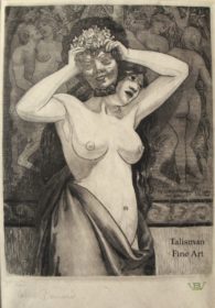 Valère Bernard ‘The Mask or The Human Comedy’ etching for sale