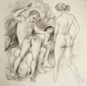 Lynn Paula Russell ‘Olympic Spirit’ original signed drawing for Februs Magazine for sale
