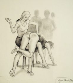 Lynn Paula Russell original signed drawing for Back to the Institute, Februs magazine