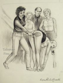 Lynn Paula Russell original signed drawing for Back to the Institute, Februs Magazine