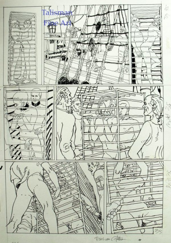 Erich von Gotha Original signed drawings for full page 35 of Janice 4 & we have more Von Gotha