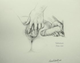 Lynn Paula Russell original signed drawing (No 2) for the Sex Perfect publication