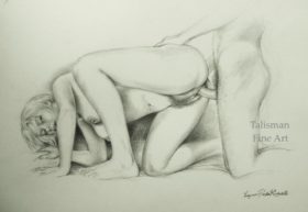 Lynn Paula Russell original signed drawing (No 3) for the Sex Perfect publication