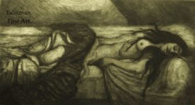 Charles Cottet etching ‘Douleur’ or ‘La Misérable chair humaine’