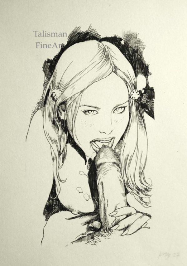 Vania Zouravliov original erotic drawing for Nicole's Pregnant Hunger page 27