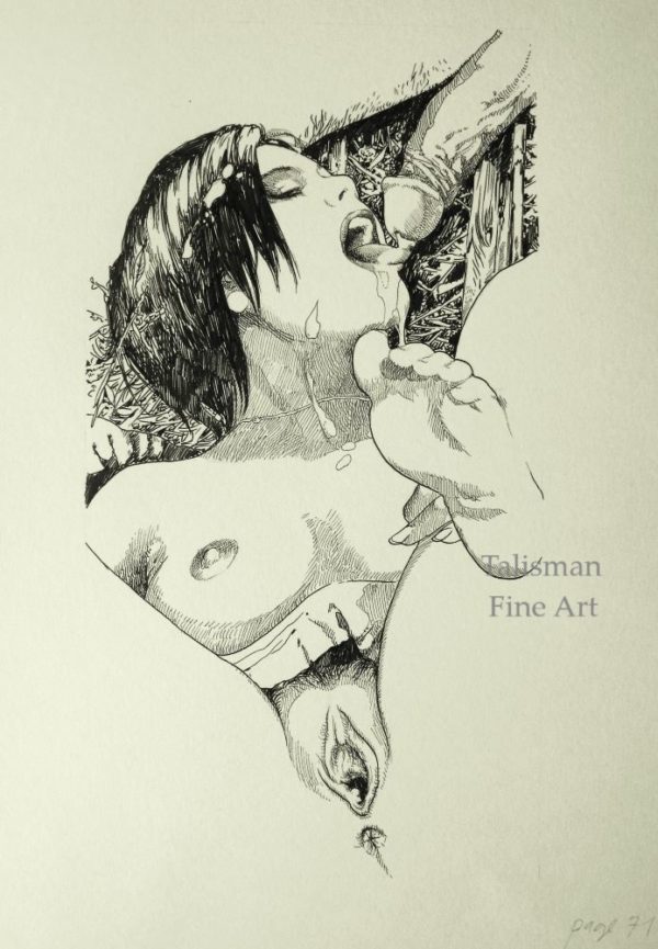 Vania Zouravliov original erotic drawing for Nicole's Pregnant Hunger page 71