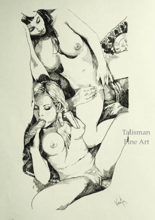 Vania Zouravliov original erotic drawing for Ranchers' Dirty Wives page 97