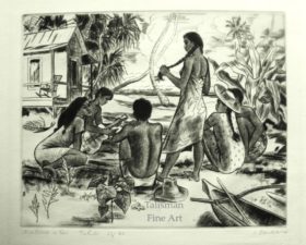 Jacques Boullaire ‘Mahina a tai, Tahiti’ etching