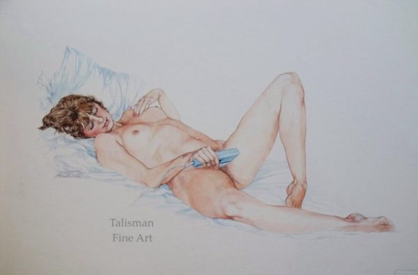 Patricia Ludlow original watercolour illustration for the "She" Complete Guide to Sex and Loving