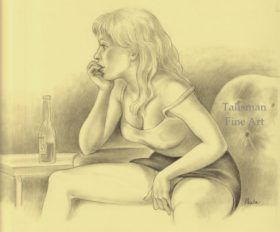 Lynn Paula Russell original signed erotic drawing for Katy and the Key (3)