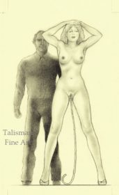 Lynn Paula Russell original signed erotic drawing for Katy and the Key (1)