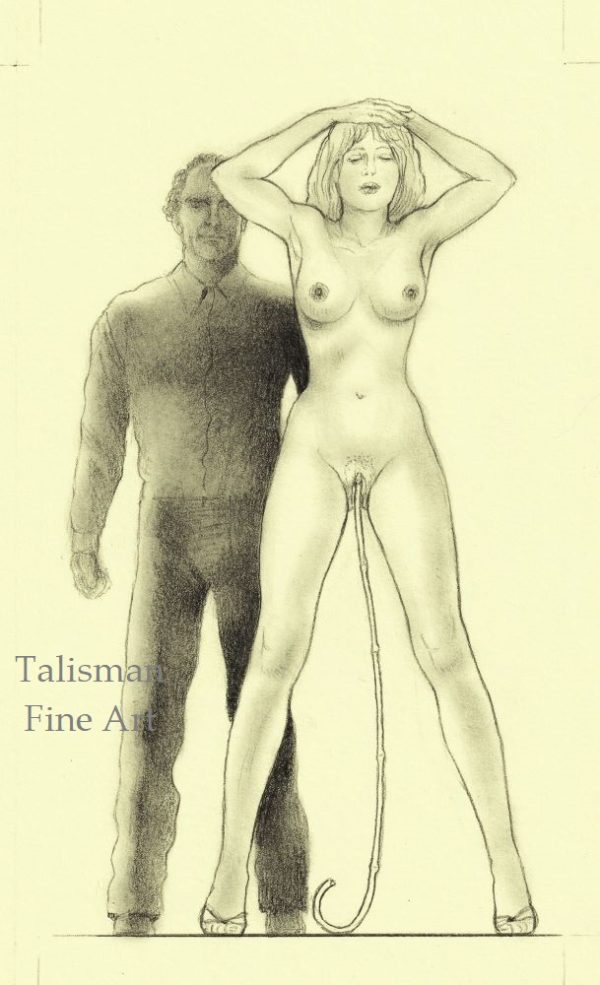 Lynn Paula Russell original signed erotic drawing for Katy and the Key (1)