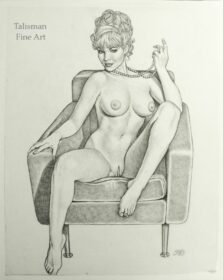 Mark Blanton erotic drawing Necklace and Chair