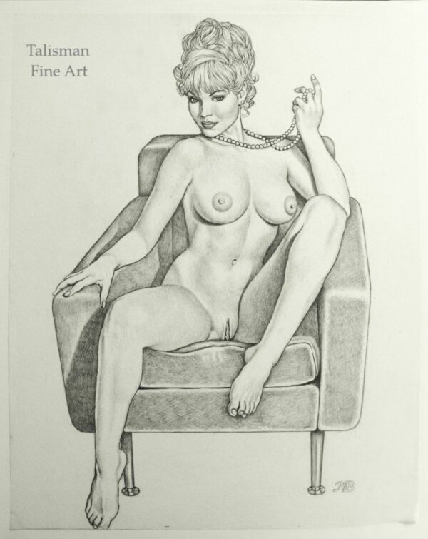 Mark Blanton erotic drawing Necklace and Chair