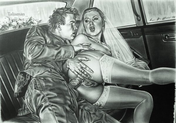 Michael McColm erotic drawing - After the Wedding - or On the Way to